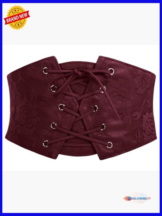 Elastic Wide Waist Belt Renaissance Pirate Corset Cinch Cosplay with Press